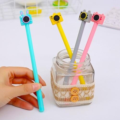 0.38mm Mini Camera Black Ink Gel Pen Marker Student School Office Stationery