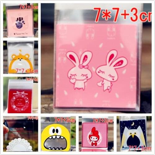 100PCS Christmas Candy Bags Cute Cartoon Monster Cookie Self-Adhesive Plastic Bags For Biscuits Snack Baking Package Supplies