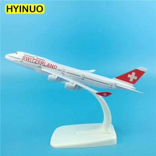 16CM 1:400 B747-400 model Switzerland airlines with base metal alloy aircraft plane collectible display decoration model
