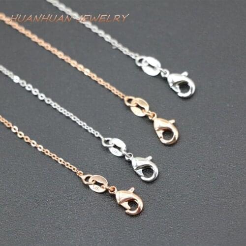 1mm Copper Stainless Steel 3PCS Link Chain Necklace For Women Chokers Wholesale Price Exquisite Charms Diy Jewelry 18inch B3388