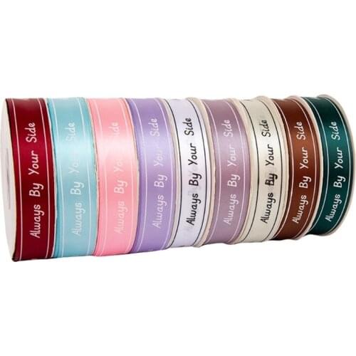 2 Rolls Satin Ribbon Wrapping Ribbon,Always By Your Side,for Wedding Favor Craft Gift Wrap Valentines Day Mothers Day