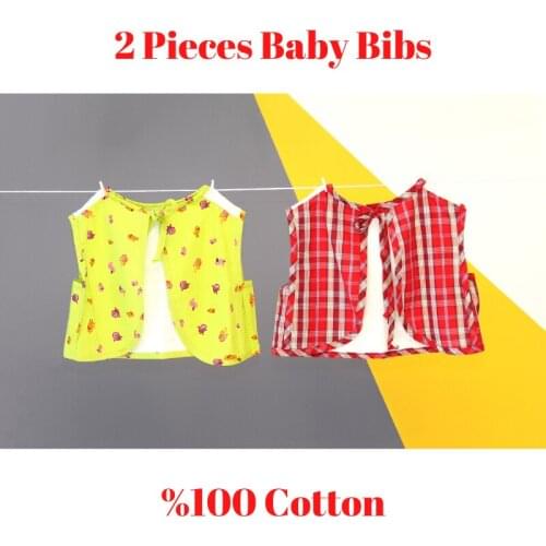 2 pcs Baby Bibs Cotton Short Sleeve Girls Boys Baby Shower Gift Children Accessories Eco Friendly Washable Baby Feeding Apron