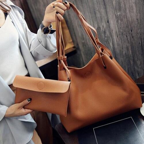2pcs/set Litchi Pattern Shoulder Purse Designer Brand Luxury Women Bag 2021 Clutch Women Summer Color Designer Handbags