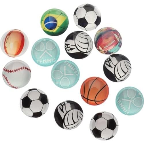 20pcs/lot Mixed Sports style Cabochons Basketball Volleyball Football Spacers Cobochon 10mm 14mm 25mm 20mm Jewelry accessories
