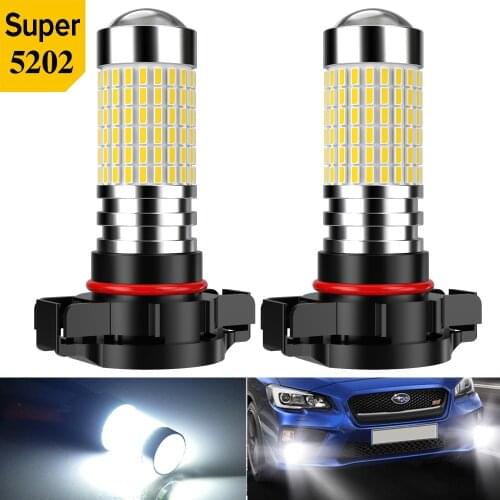 2x LED Fog Light 5202 PSX24W H11 H9 H8 HB3 9005 HB4 9006 LED Bulb Driving Running Car Lights For Peugeot 2008 5008 406 106 508
