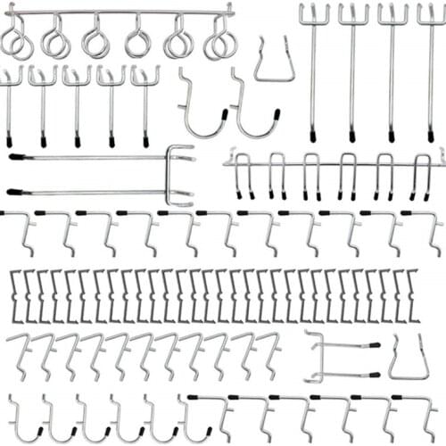 81 PCS Pegboard Hook Assortment Heavy Duty Peg Hook Organization Wall Storage Pegboard Kit For Shops Schools Tool Sheds