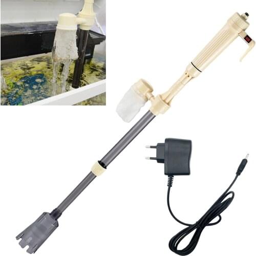 Aquarium Electric Syphon Operated Fish Tank Sand Washer Vacuum Gravel Water Changer Siphon Filter Cleaner