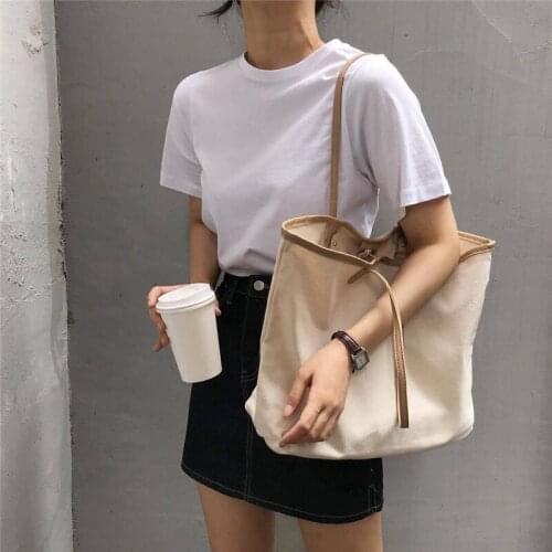 BENVICHED Ladies' canvas bag 2021 autumn Color collision handbag fashion Inclined single shoulder bag small square bag c313