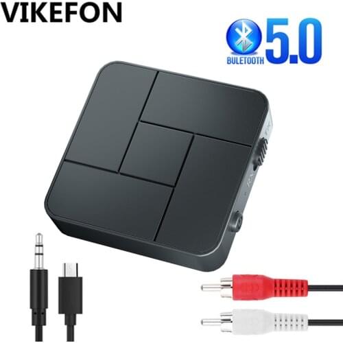 Bluetooth 5.0 Car Kit Receiver Transmitter 3.5mm AUX Jack RCA Wireless Audio Adapter Handsfree Call Microphone Speaker For Car