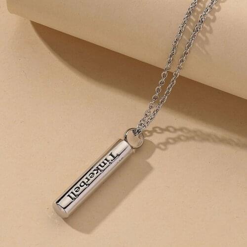 Punk Style Cylinder Pet Cinerary Casket Pendant Necklaces For Women Men Hip Hop Jewelry Fashion Silver Color Long Chain Necklace