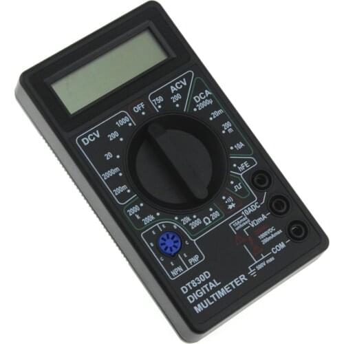DT-830D Mini Pocket Digital Multimeter 1999 Counts AC Volt Amp Ohm Diode hFE Continuity Tester Ammeter Voltmeter Ohmmeter