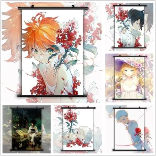 Canvas Wall Art Modern Print Yakusoku No Neverland Emma Anime Japan Painting Solid PVC Hanging Scrolls Poster Style Home Decor