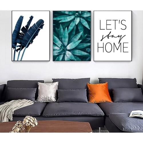 Picture Canvas Painting Motivational Quote Home Decor Banana Leaf Botanical Poster Nordic Wall Art Print Scandinavian Decoration