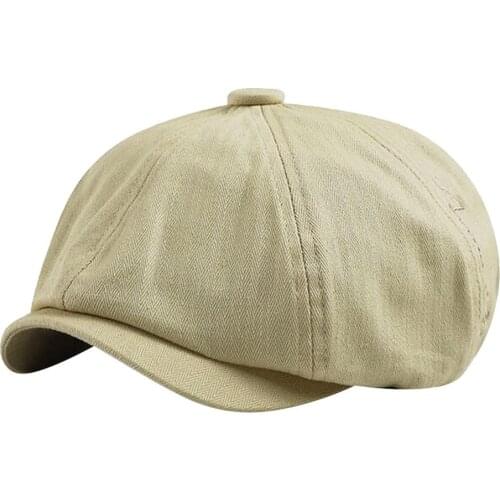 MINAKOLIFE Men Newsboy Cap Herringbone Baker Boy Cabbie Flat Hat Retro Brim Duckbill Caps Casual Visor Casquette