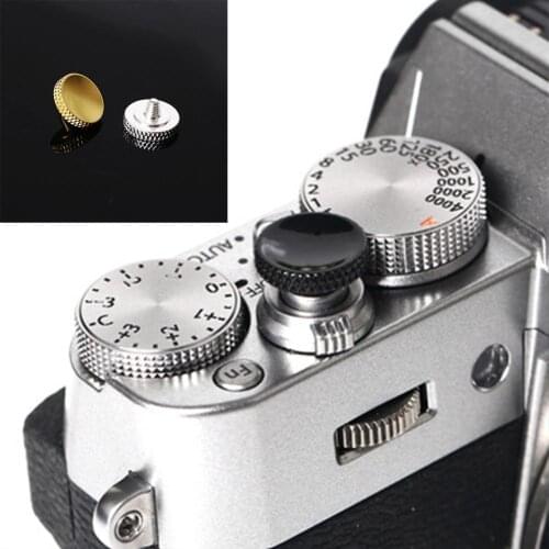 Pure Copper Shutter Button Brass Concave Shutter Release Button Rubber Ring For Fujifilm Nikon Sony