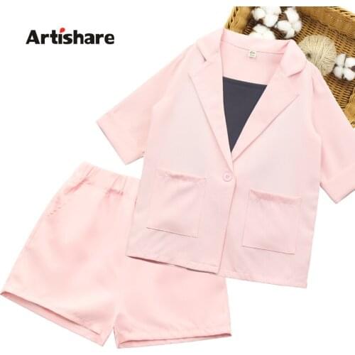 Girls Clothes Set Jacket + Vest + Short Costume For Girls Casual Style Costumes For Girls Summer Tracksuits For Children