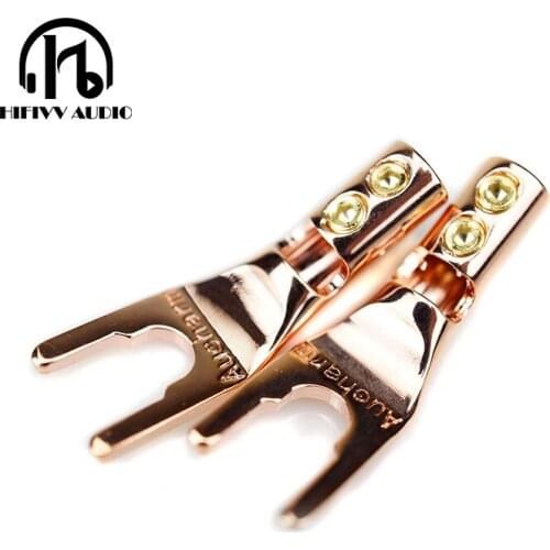Hifivv audio Speaker Connector Pure Copper Y type Connector without Magnetic Speaker Cable Copper Y Plug