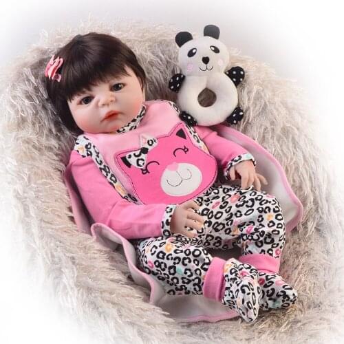 Reborn surprise doll 57cm full silicone reborn baby girl dolls toys for children gift play house toys bebe real reborn boneca