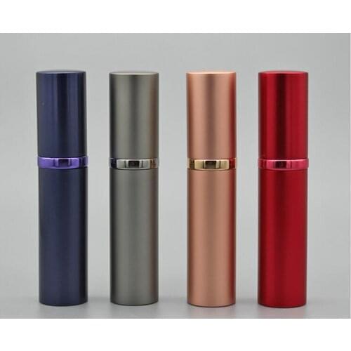 L82-5ML Portable Bottom Inflatable Aluminum Tube Perfume Glass Spray Bottle 5PCS/LOT