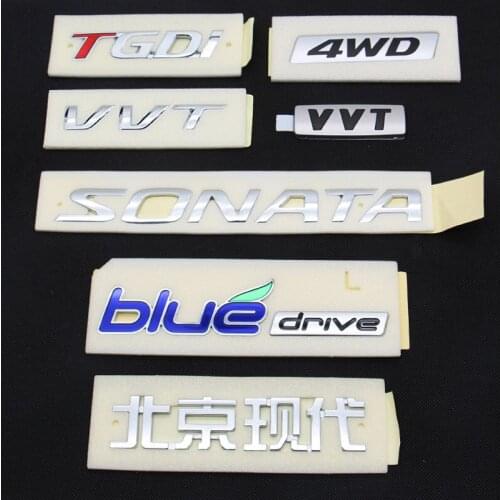 Car trunk logo for sonata 8/9 blue drive lettering sticker SONATA