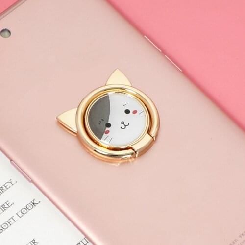 Lucky Lovely Cat Finger Ring Holder Stand For All Mobile Smart Phone Accessories Desktop Spin Hand Grip Universal Bracket Holder
