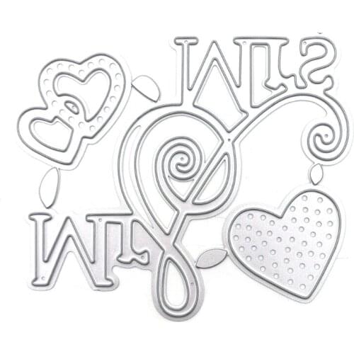 Love Heart Shape Letter Element Carbon Steel Cutting Dies DIY Scrapbooking Photo Album Embossing Paper Cards Making