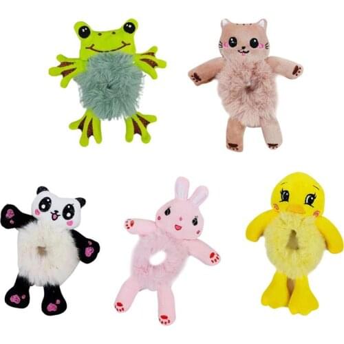 Cute Plush Bear Headband Curly Velvet Hair Ring Animal Plush Hair Rope Headdres Gift For Girlfriend Sister Wife Hair Accessories