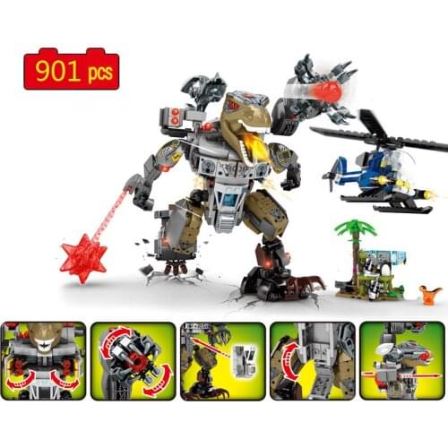 Animal World Dinosaur Park Biochemical Tyrannosaurus Mechanical Dinosaur Mini fighter Building Blocks Bricks Creative toys Gifts