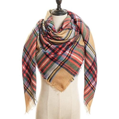 2020 Newest Plaid Tassel Cashmere Scarves Geometric Square Scarf Pashmina Shawl Women Winter Warm Stoles Long Bandana 10pcs/lot