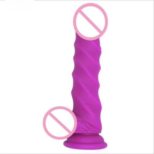 Newest! Liquid Silicone Purple Spiral Big Dildo Suction Cup For Female Masturbation Couples Flirting Adult Product Sex Shop