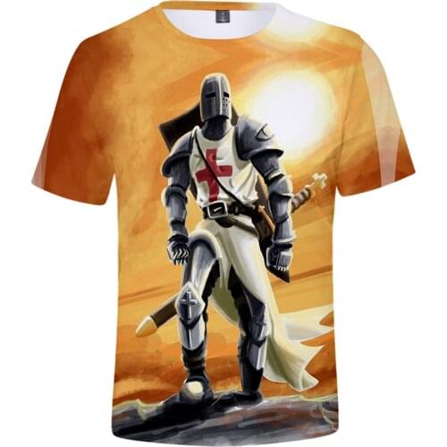 New Knights templar 3D T shirt Mens Fashion Tops Cool Hip Hop Short Sleeve T shirts Boys/girls Tees O-Neck Summer Clothes