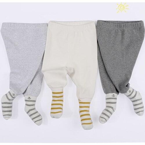 Baby clothes footies pants cotton infant leggings baby tights boy girl pants baby clothes spring autumn stripes baby trousers