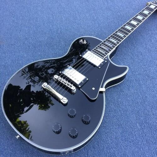 OEM black electric guitar, ebony fingerboard with frets binding , Chrome-plated hardware, free delivery