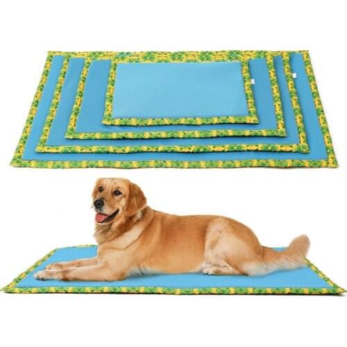 Summer Dog Cooling Mat Hawaiian Style Ice Silk Pad Mat For Dog Cat Blanket Sofa Breathable Pet Dog Sleeping Bed Car Seat Cushion