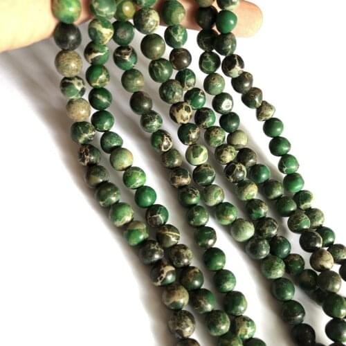 Wholesale 1string of 15.5“ Natural Green Sea Sediment Imperial Jaspe r 8MM POTATO Beads,Gem stone Loose Beads for jewelry making
