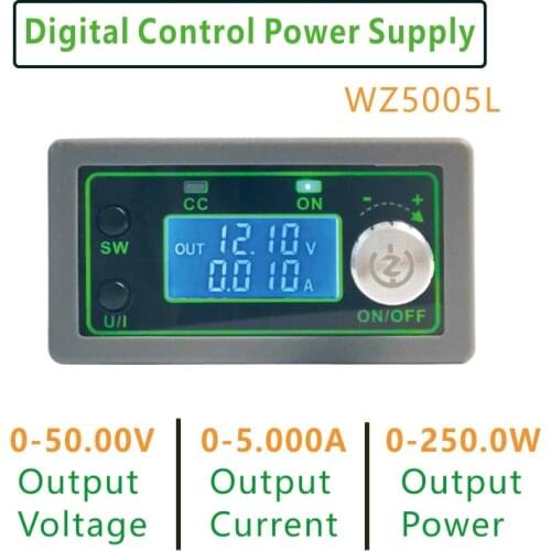 WZ5005L DC DC Buck Converter CC CV Power Module 50V 5A 250W Adjustable Regulated power supply 5V 12V 24V step-down