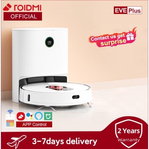 ROIDMI EVE Plus Dust Collection Robot Vacuum Cleaner Support Google Assistant Alexa Mi Home APP Control Mop Cleaner Smart Home
