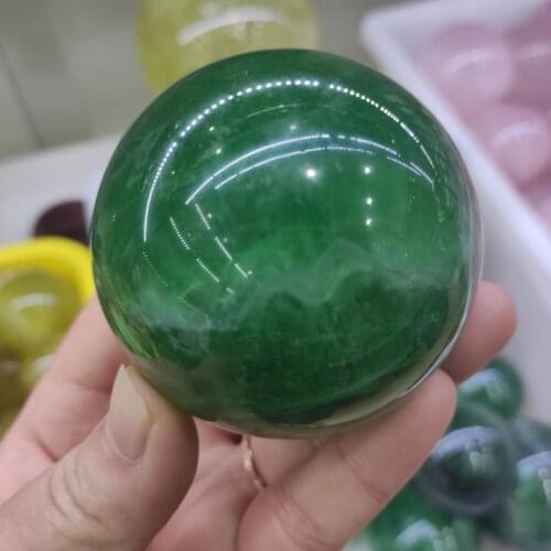 6-7cm Beautiful Natural Green Fluorite ball Crystal Reiki Healing Home decoration Crafts