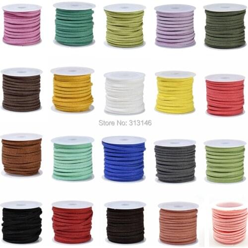 3mm 5M/Roll Flat Faux Suede Cord Leather Lace DIY Handmade Beading Bracelet Necklace Craft Supplies Jewelry Making Thread String
