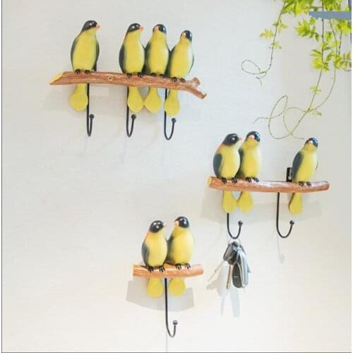 American country beautiful bird ornaments, wall decoration crafts, home office decoration supplies, can be used as hooks