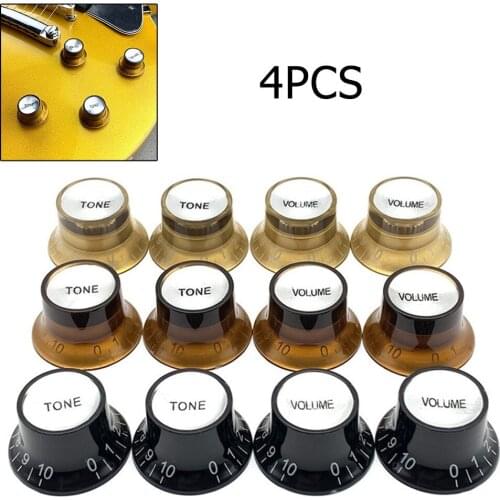 Electric Guitar Top Hat 2 Volume & 2 Tone Knobs Acrylic Volume Speed Control Knobs For Gibson EPI LP ST Guitars