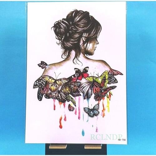 Waterproof Temporary Tattoo Sticker butterfly girl tatto stickers flash tatoo fake tattoos for women