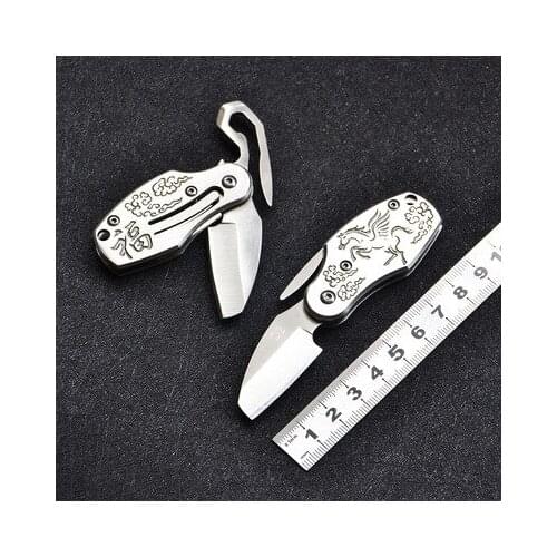 "Top-quality Sharp Portable Folding Knife Mini Multifunction Knife Portable Keychain Knife Bottle Opener Model Number Material"