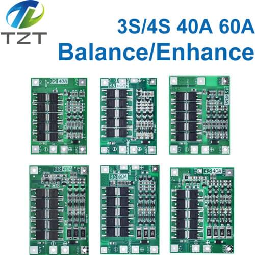 3S/4S 40A 60A Li-ion Lithium Battery Charger Protection Board 18650 BMS For Drill Motor 11.1V 12.6V/14.8V 16.8V Enhance/Balance