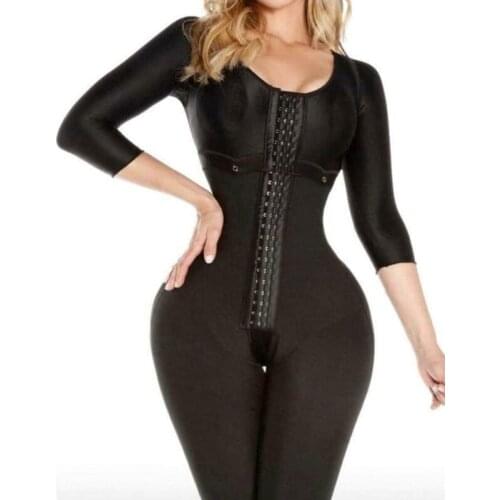 WomenS Shapewear Hook And Eye Closure Breast Support Tummy Control Long Sleeve Faja Reductora Mujer Adel