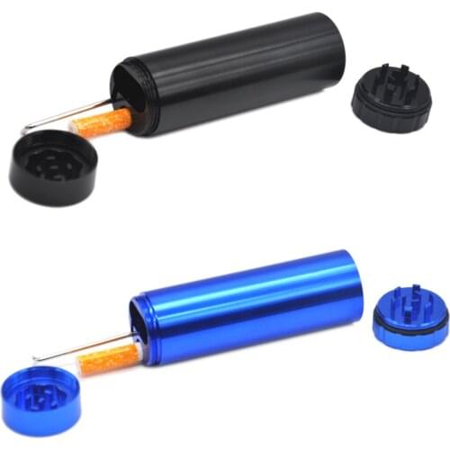 1pcs Tobacco Grinder With Cigarette Holder Pipe And Storage Case And Smoke Smoking Cleaning Accessories Amoladora Herb Crusher