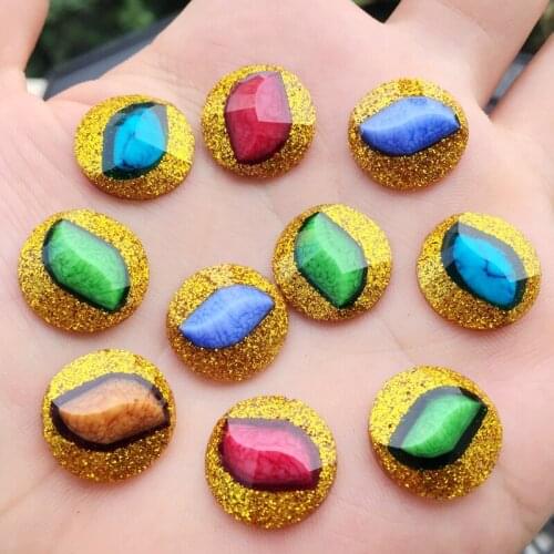 10pcs 16mm Mix Round Evil Resin Eye Stripe Spacer Bead Jewelry Fashion DIY For Making Women Gifts -A03A