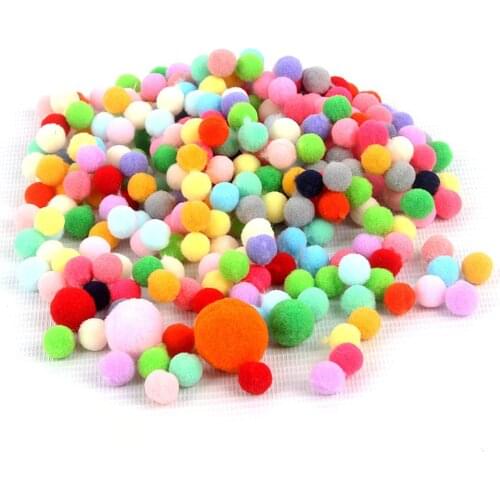 100Pcs 10/15/20/25mm Mini Fluffy Soft Pom Poms Pompoms Ball Handmade Kids Toys Wedding Decor DIY Sewing Craft Supplies