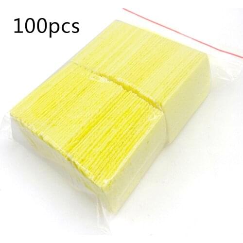 100pcs Sponge Electric Welding Iron Tip Cleaning Sponge High Temperature Sponge Clean Tin Welding Soldering Iron Cleaning Tool