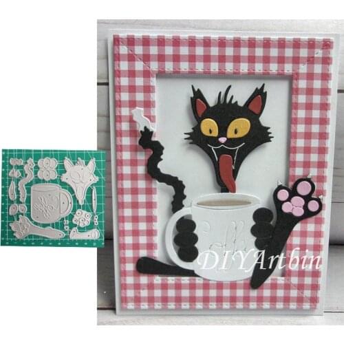 2020 Christmas Cat Coffee Plus Size Stencil Cutting Dies For Dies Scrapbooking Craft Supplies Crafts Scrapbooking & Paper Crafts